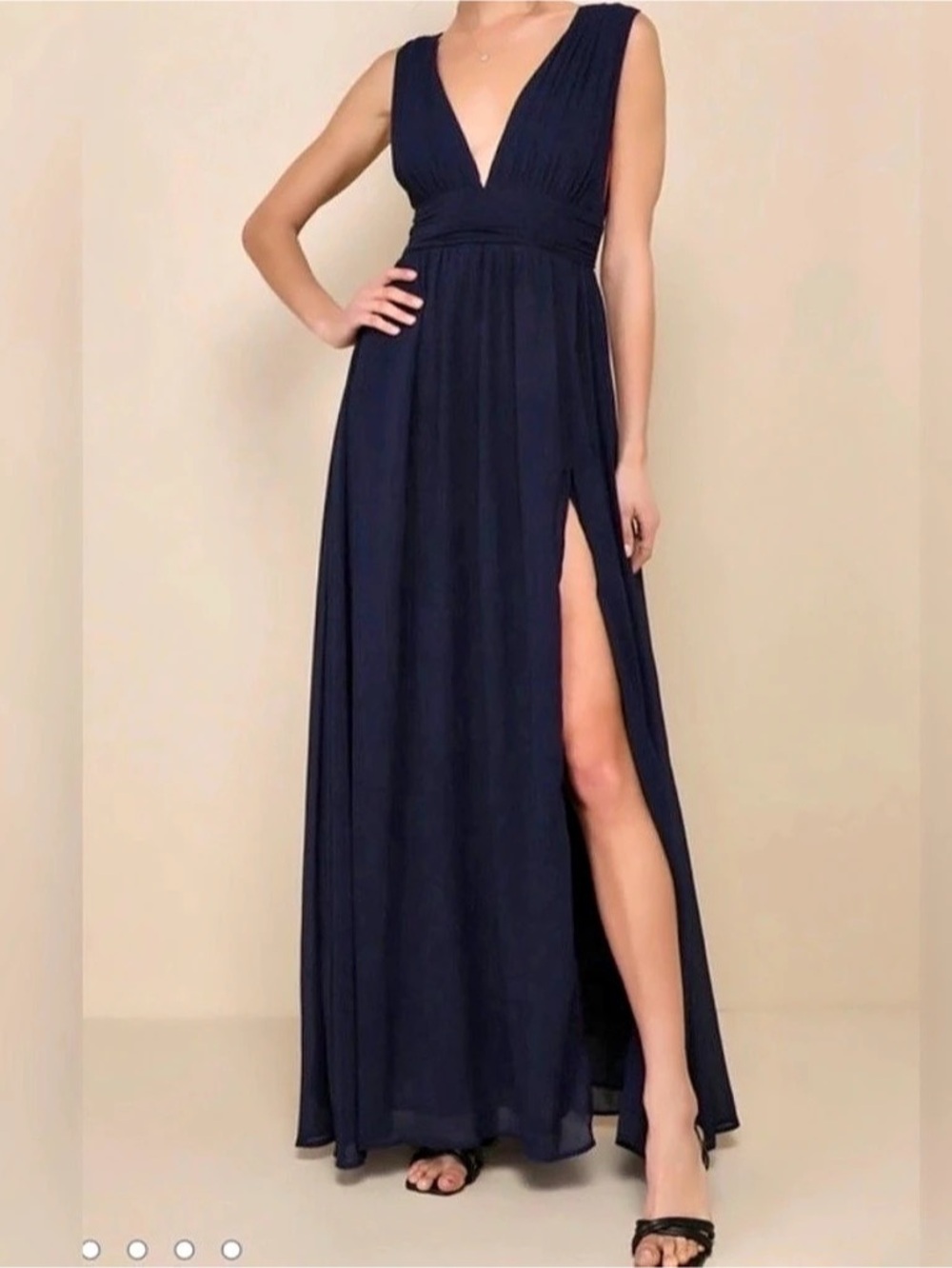 Lulus Heavenly Hues Navy Maxi Dress Size Small
